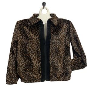 Vintage Fabulous Furs for Animal Lovers Leopard Print zip up Jacket